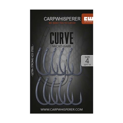 Curve karperhaken maat 4 micro barb Curve met weerhaak in maat 4