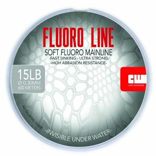fluorocarbon karperlijn 600meter 15lb 0,30mm De Fluorocarbon vislijn is speciaal als hoofdlijn voor het vissen op karper ontwikkeld. Gemaakt van 100% polyvinylideenfluoride en onzichtbaar onder water.