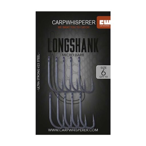 Longshank karperhaak 6 micro barb Langstelige karperhaak in maat 6