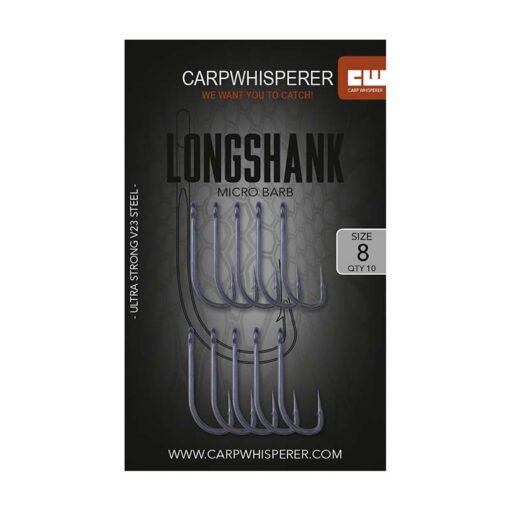 Longshank karperhaak 8 met micro barb Langstelige karperhaak