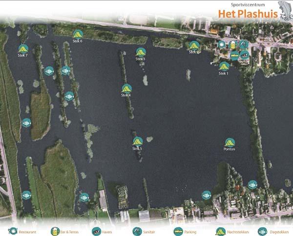 Visplekken en stekken op het betaalwater het plashuis